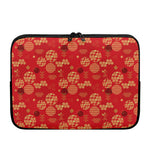 Red Japanese Pattern Print Laptop Sleeve