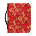 Red Japanese Pattern Print Leather Bible Cover