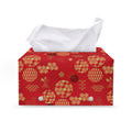Red Japanese Pattern Print Leather Tissue Box Cover