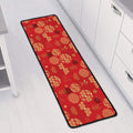 Red Japanese Pattern Print Long Kitchen Mat