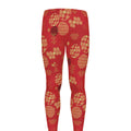 Red Japanese Pattern Print Men's Leggings