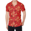 Red Japanese Pattern Print Men's Shirt