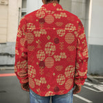 Red Japanese Pattern Print Men's Shirt Jacket