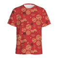 Red Japanese Pattern Print Men's Athletic T-Shirt