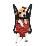 Red Japanese Pattern Print Pet Carrier Backpack