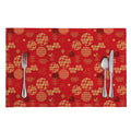 Red Japanese Pattern Print Placemat
