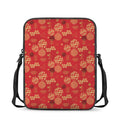 Red Japanese Pattern Print Rectangular Crossbody Bag