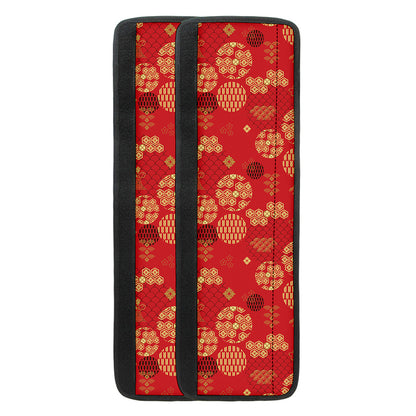 Red Japanese Pattern Print Refrigerator Handle Covers