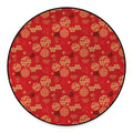 Red Japanese Pattern Print Round Floor Mat