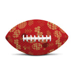 Red Japanese Pattern Print Rugby Ball