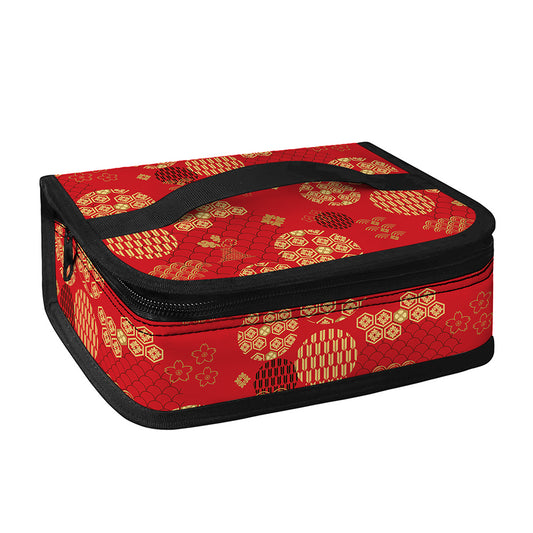 Red Japanese Pattern Print Small Lunch Bag