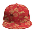 Red Japanese Pattern Print Snapback Cap