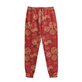 Red Japanese Pattern Print Sweatpants
