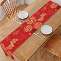 Red Japanese Pattern Print Table Runner