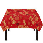 Red Japanese Pattern Print Tablecloth