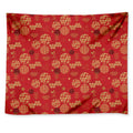 Red Japanese Pattern Print Tapestry