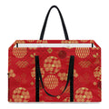 Red Japanese Pattern Print Utility Tote Bag