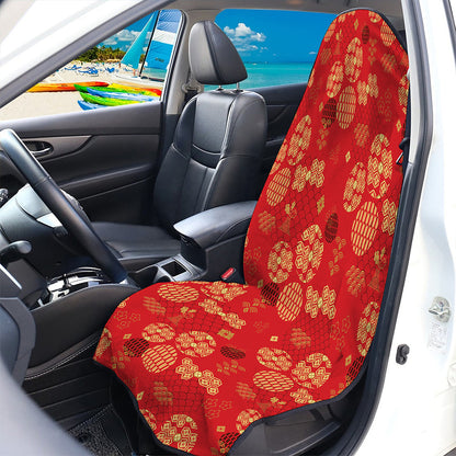 Red Japanese Pattern Print Waterproof Car Seat Cover