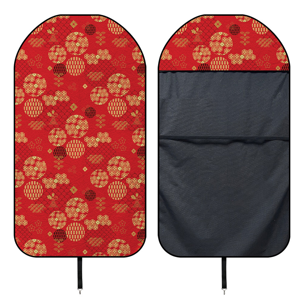 Red Japanese Pattern Print Waterproof Car Seat Cover