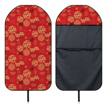 Red Japanese Pattern Print Waterproof Car Seat Cover