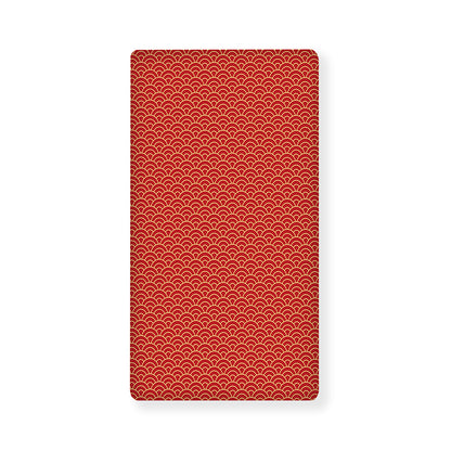 Red Japanese Wave Pattern Print Baby Crib Sheet