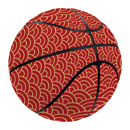 Red Japanese Wave Pattern Print Basketball