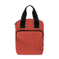 Red Japanese Wave Pattern Print Bible Tote Bag