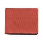 Red Japanese Wave Pattern Print Bifold Wallet