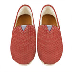 Red Japanese Wave Pattern Print Casual Shoes
