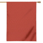 Red Japanese Wave Pattern Print House Flag