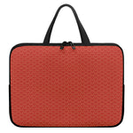Red Japanese Wave Pattern Print Laptop Sleeve With Handle