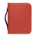 Red Japanese Wave Pattern Print Leather Bible Cover