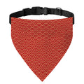 Red Japanese Wave Pattern Print Over The Collar Dog Bandana