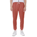 Red Japanese Wave Pattern Print Joggers
