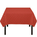 Red Japanese Wave Pattern Print Tablecloth