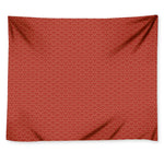 Red Japanese Wave Pattern Print Tapestry