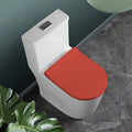Red Japanese Wave Pattern Print Toilet Lid Cover