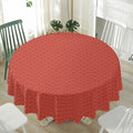 Red Japanese Wave Pattern Print Waterproof Round Tablecloth