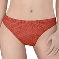 Red Japanese Wave Pattern Print Women's Thong