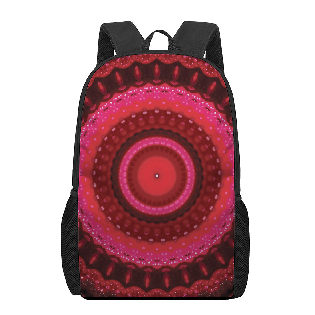 Red Kaleidoscope Print 17 Inch Backpack