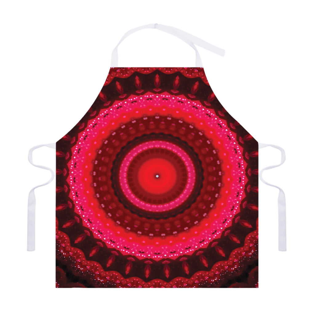 Red Kaleidoscope Print Adjustable Apron