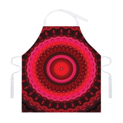 Red Kaleidoscope Print Adjustable Apron