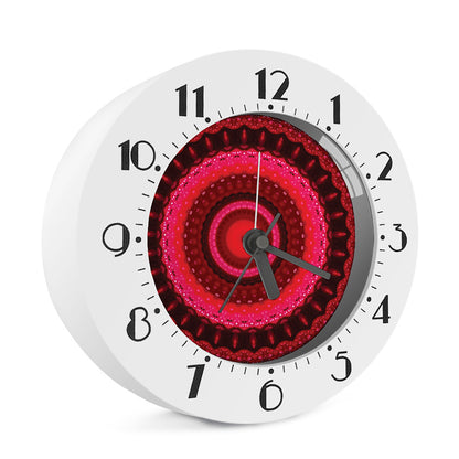 Red Kaleidoscope Print Alarm Clock
