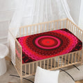 Red Kaleidoscope Print Baby Crib Sheet