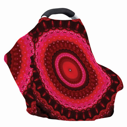 Red Kaleidoscope Print Baby Seat Cover