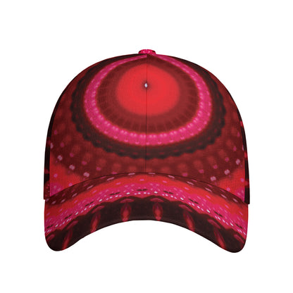 Red Kaleidoscope Print Baseball Cap