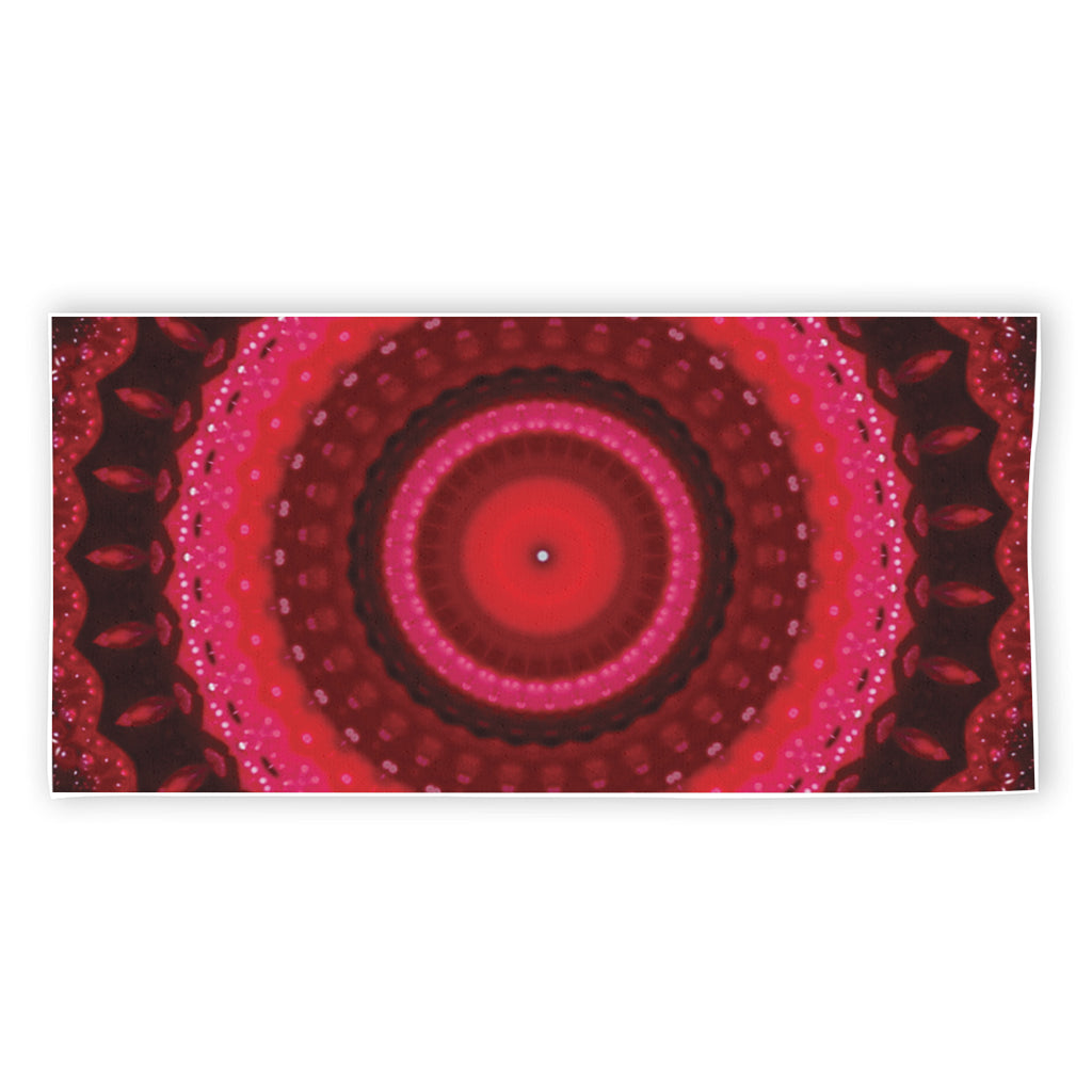 Red Kaleidoscope Print Beach Towel
