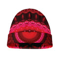 Red Kaleidoscope Print Beanie