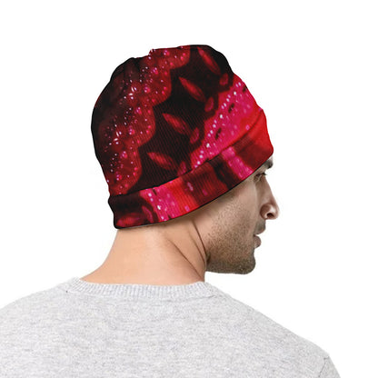 Red Kaleidoscope Print Beanie