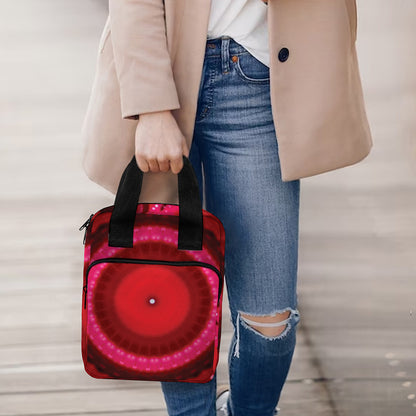 Red Kaleidoscope Print Bible Tote Bag